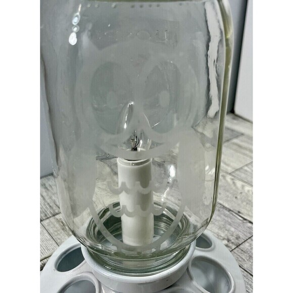 Repurposed Mason Jar Bird Feeder Lamp With Etched Owl Modern Farmhouse - Picture 6 of 15